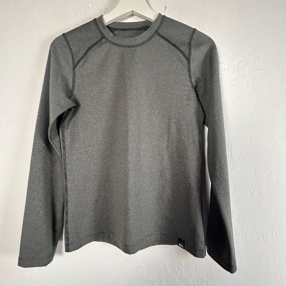 REI Co-Op Kids Long-Sleeve Base Layer Top Gray Large (14-16) Pullover Outdoor